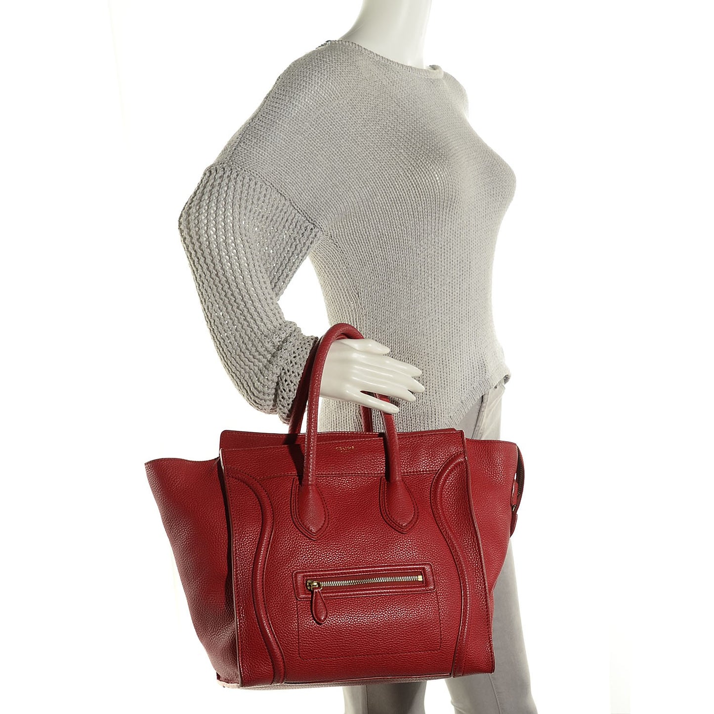 Pebbled Calfskin Mini Luggage Red