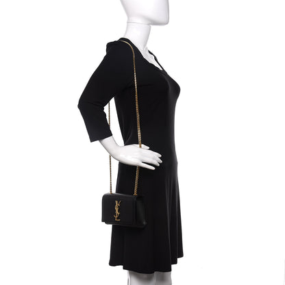 Saint Laurent Grain De Poudre Small Monogram Kate Satchel Black 2 of 12