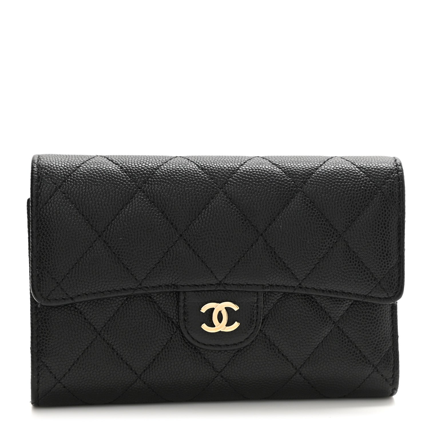 Chanel Caviar Quilted Medium Flap Wallet Black 1 of 9