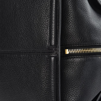 Alexander McQueen Pebbled Calfskin Large Skull Padlock Zip Around Tote Black 10 of 13
