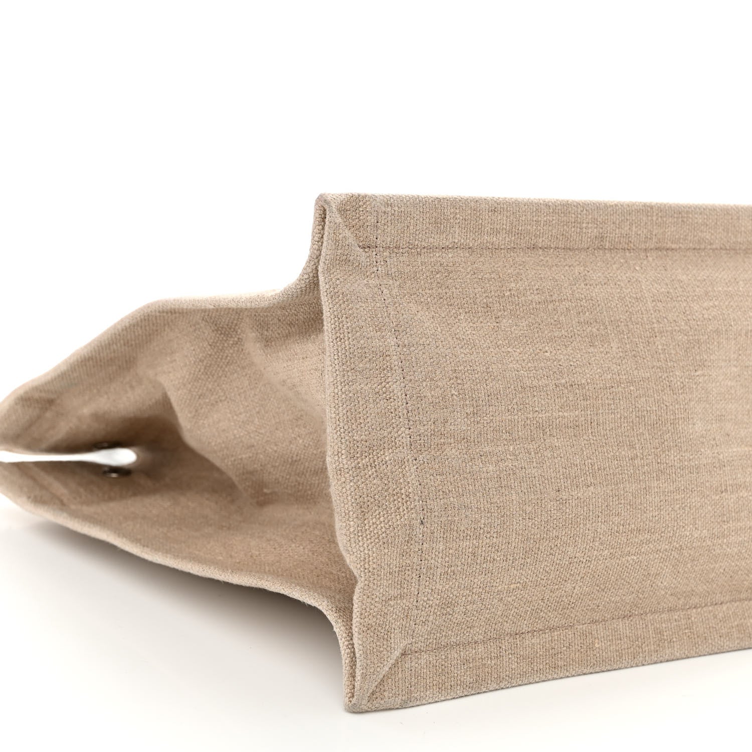 Saint Laurent Linen Calfskin Small Rive Gauche Tote Greggio Natural 8 of 10