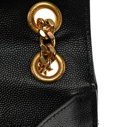 Saint Laurent Grain De Poudre Textured Mixed Matelasse Triquilt Medium Monogram Satchel Black 10 of 12