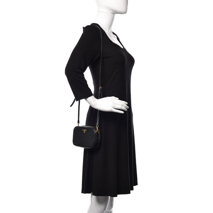 Prada Saffiano Mini Camera Crossbody Bag Black 2 of 9