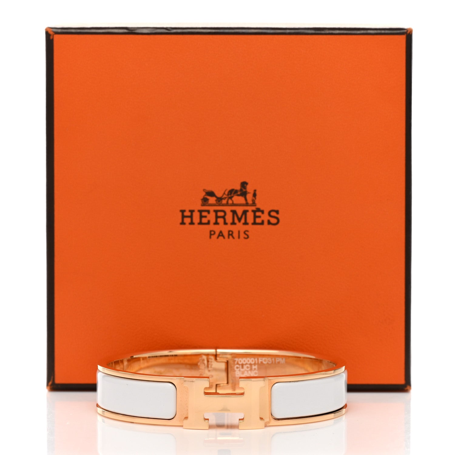 Hermes Enamel Narrow Clic Clac H Bracelet PM White 5 of 5