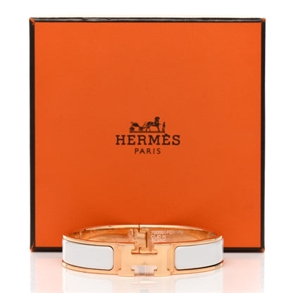 Hermes Enamel Narrow Clic Clac H Bracelet PM White 5 of 5