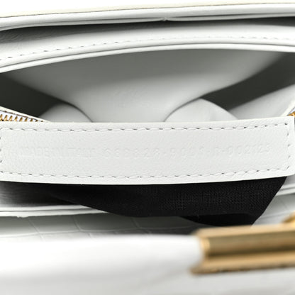 Balenciaga Shiny Extra Supple Calfskin Crocodile Embossed Small Triplet Bag Optic White 7 of 8