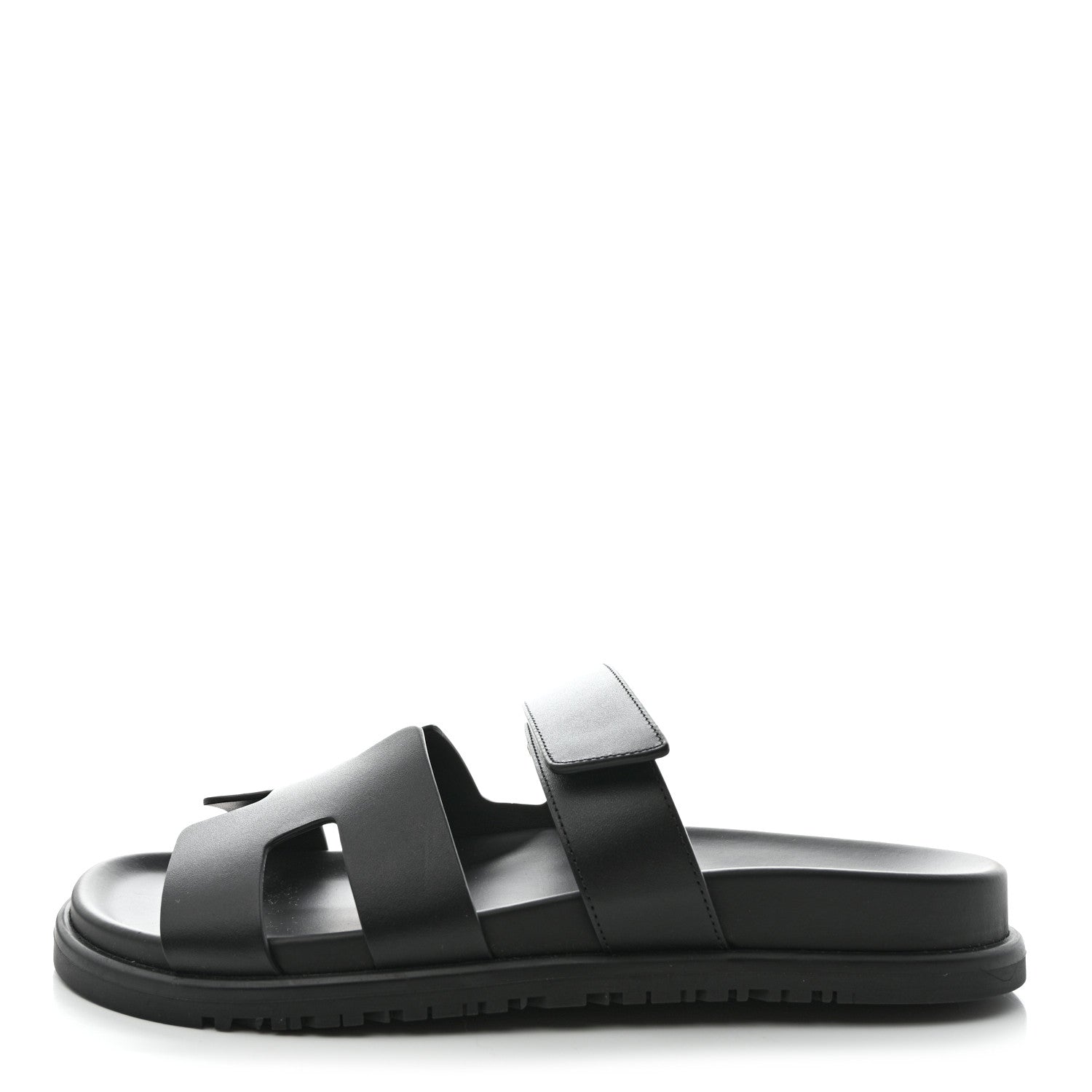 Hermes Calfskin Womens Chypre Sandals 39 Black 1 of 9