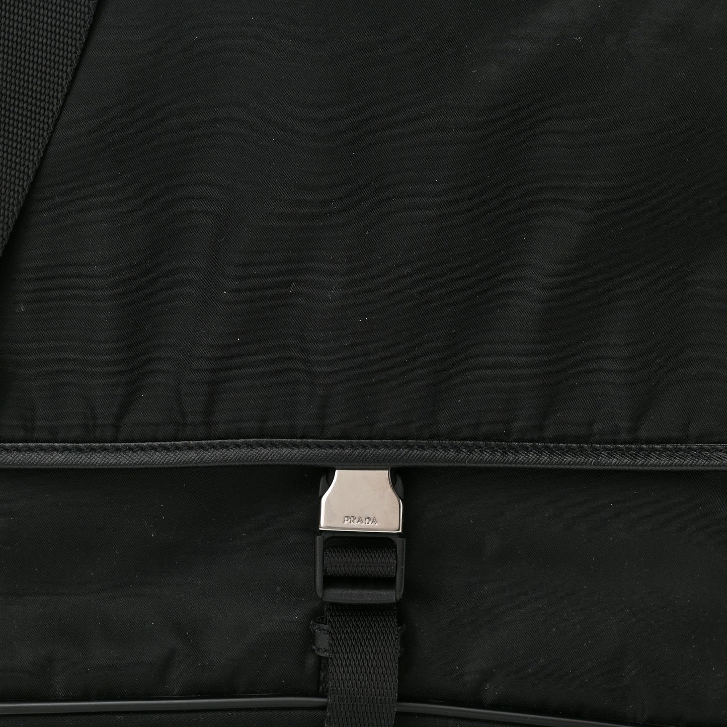 Tessuto Nylon Saffiano Logo Messenger Bag Black