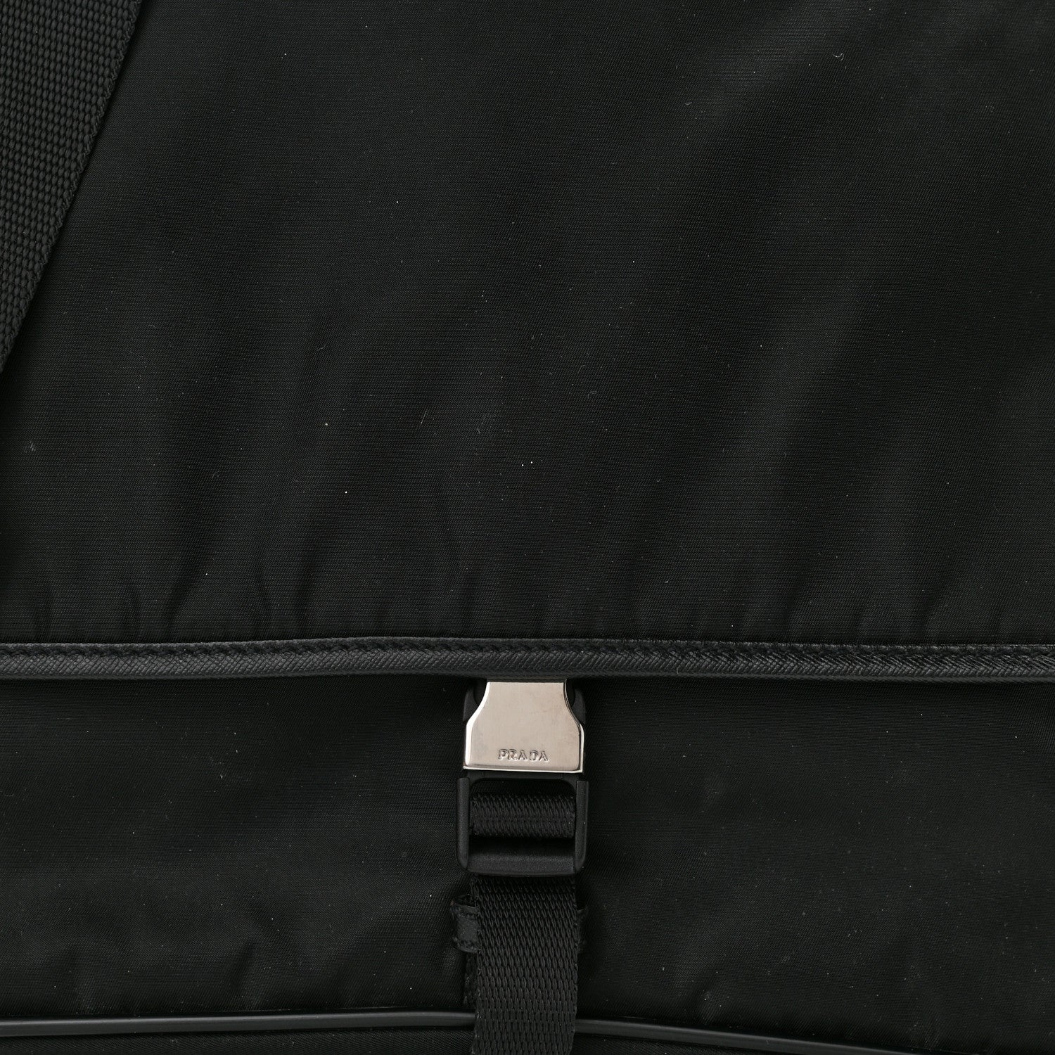 Prada Tessuto Nylon Saffiano Logo Messenger Bag Black 7 of 9