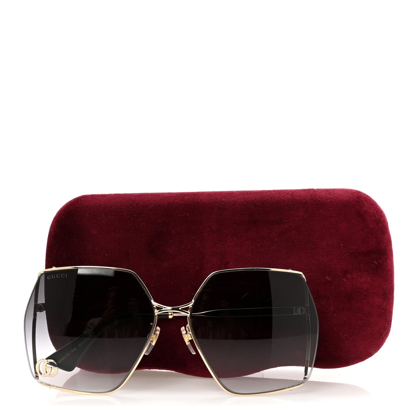 Metal Square Frame Sunglasses GG0817S Gold