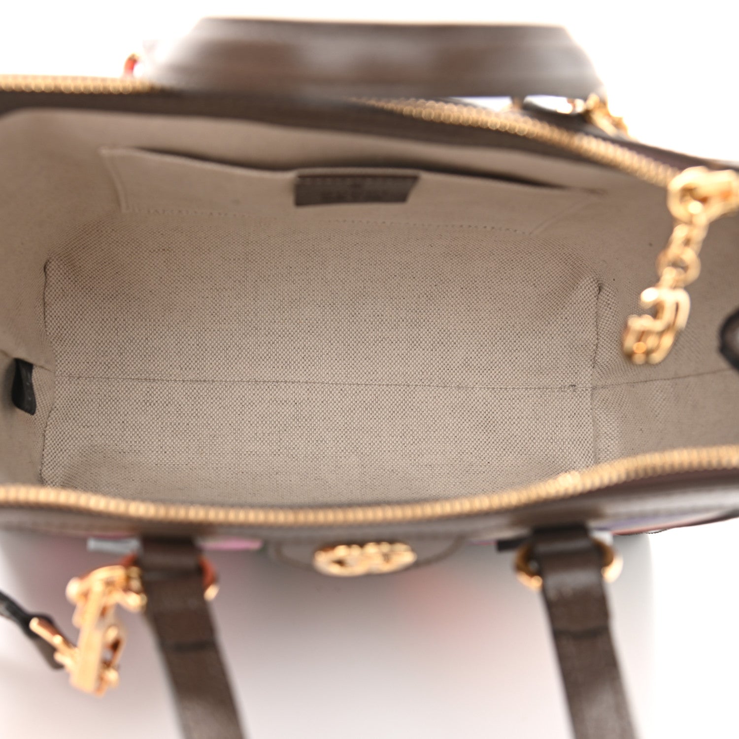 Gucci GG Supreme Monogram Equestrian Web Small Ophidia Tote Bag Beige Multicolor New Acero 5 of 10