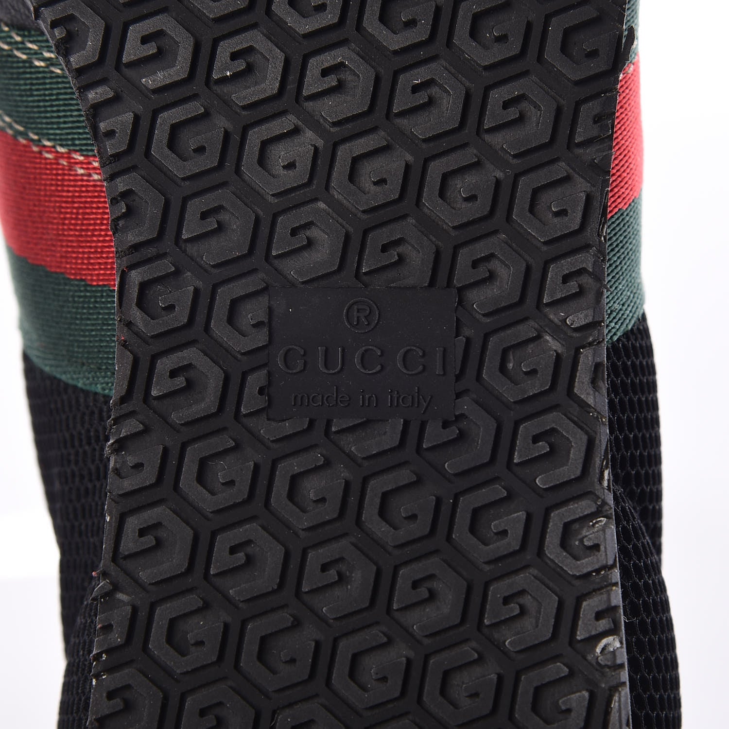 Gucci Calfskin Mesh Web Sneakers 35 Black 8 of 13