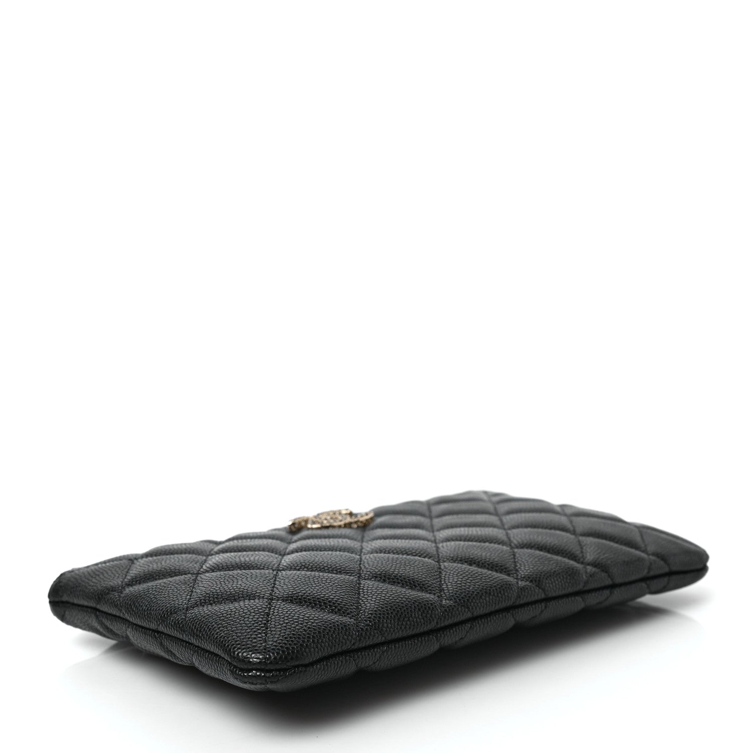 Chanel Shiny Caviar Quilted Strass CC Cosmetic Case Black 7 of 7