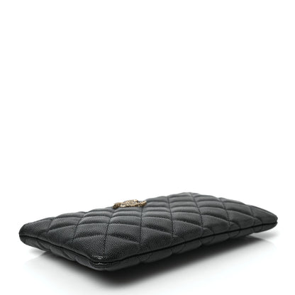 Chanel Shiny Caviar Quilted Strass CC Cosmetic Case Black 7 of 7