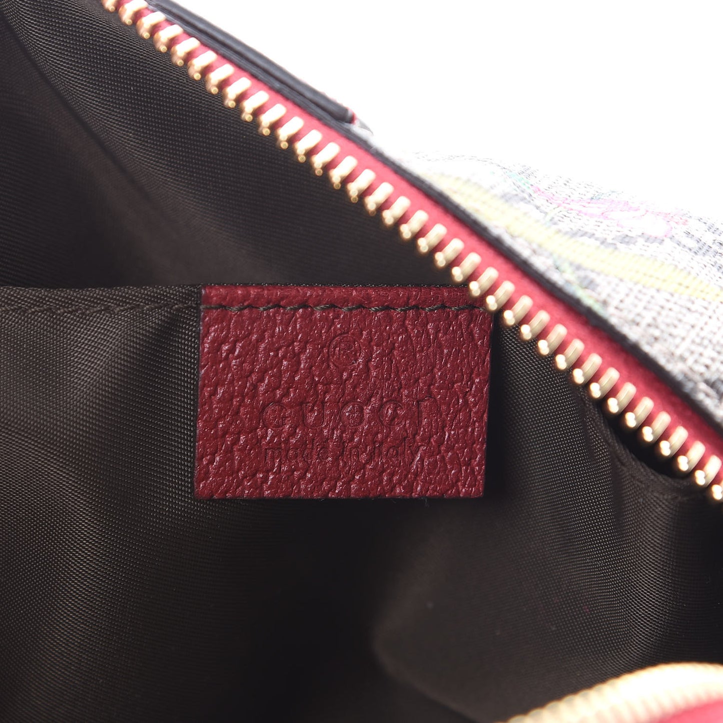 Soft GG Supreme Monogram Flora Calfskin Medium Ophidia Cosmetic Case Beige Ebony Multicolor Rosso