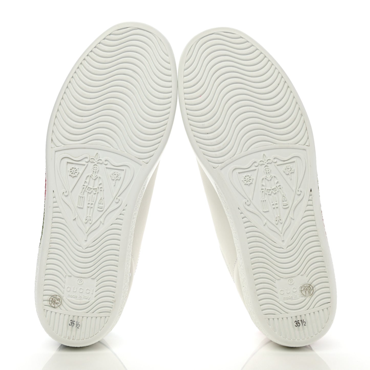 Calfskin Interlocking G Womens New Ace Sneakers 35.5 White Red Flame Green