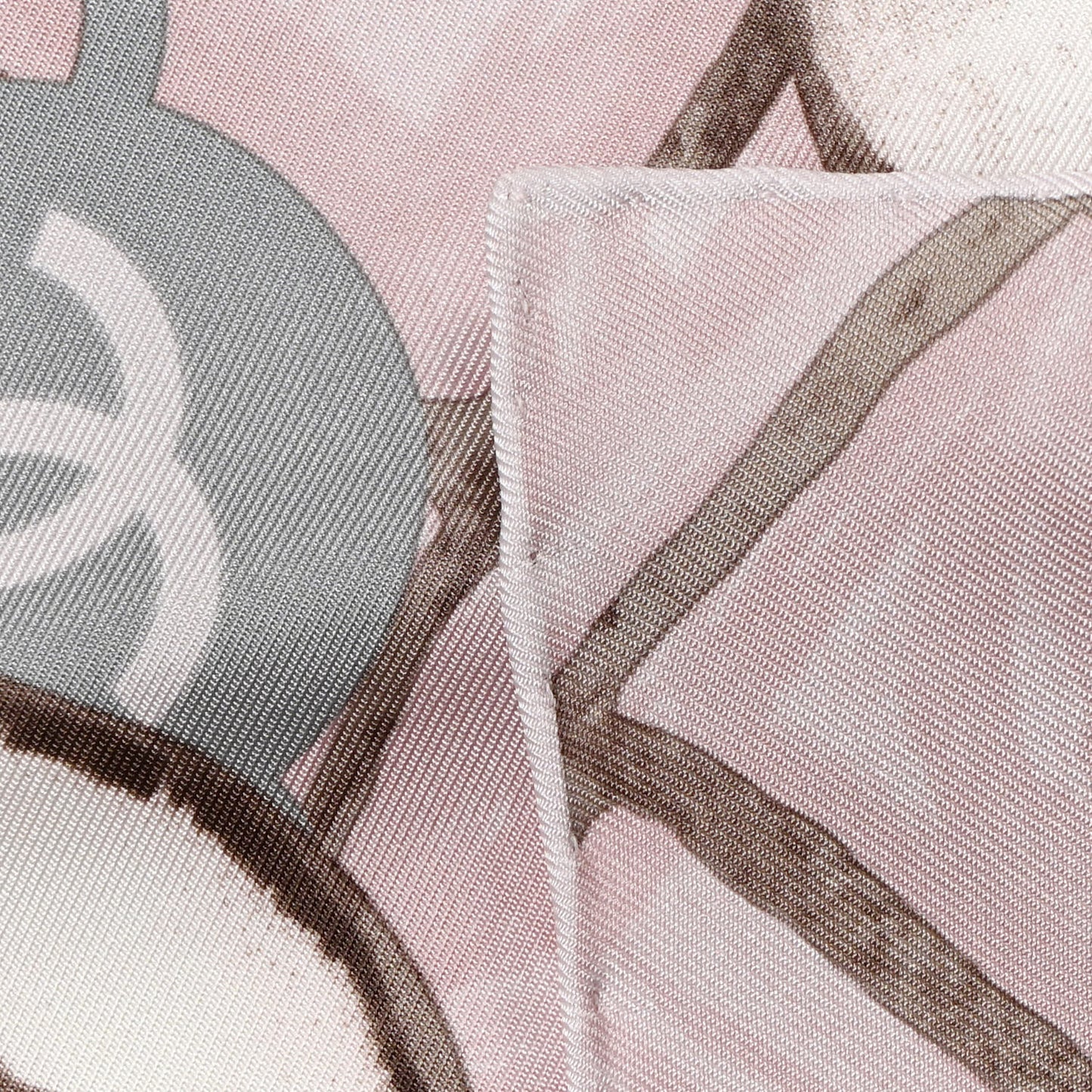 Silk Camellia Square Scarf Ivory Pink