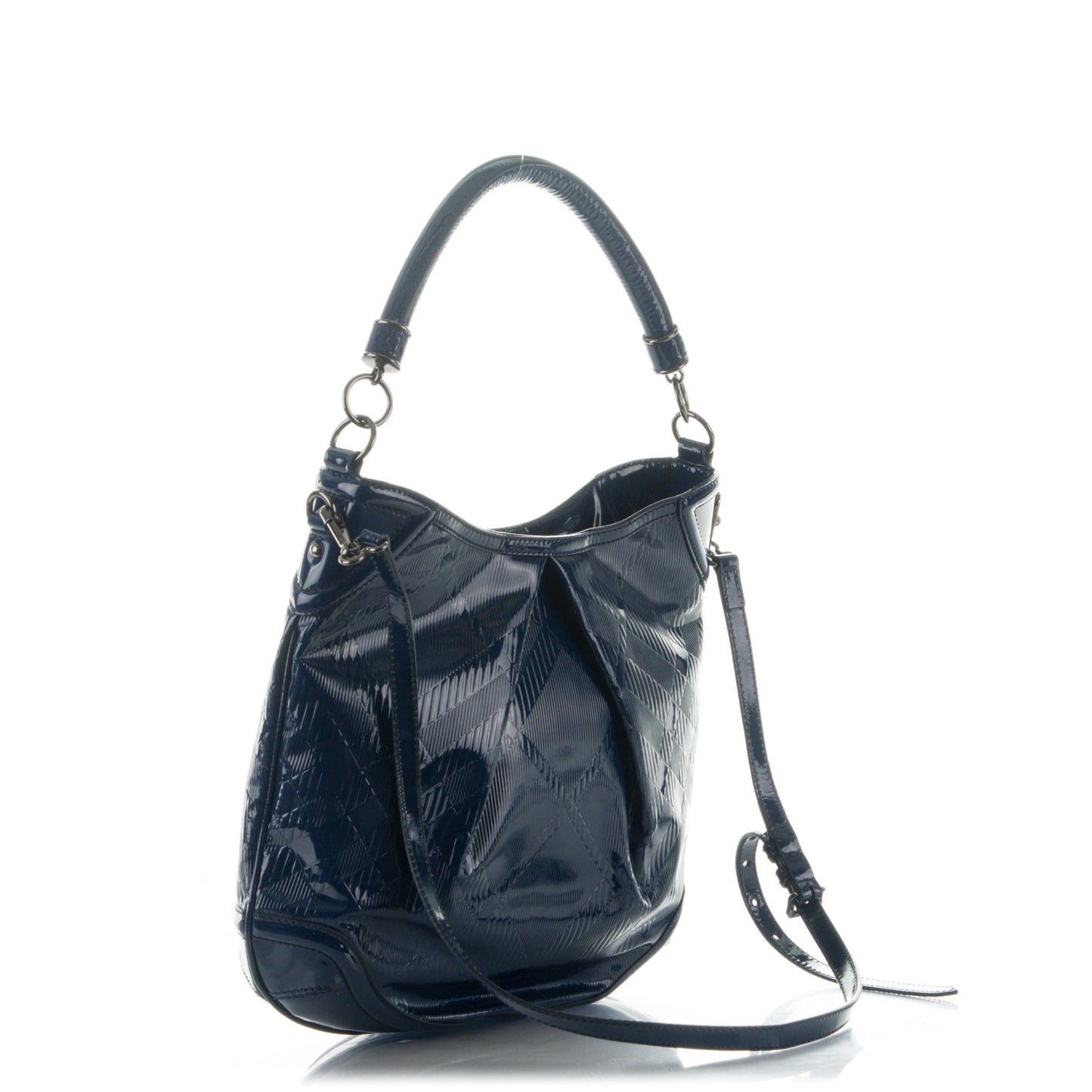 Patent Check Embossed Medium Craigwell Hobo Blue