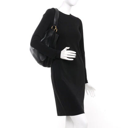 Gucci Pebbled Calfskin Medium Twill Shoulder Bag Black 2 of 7