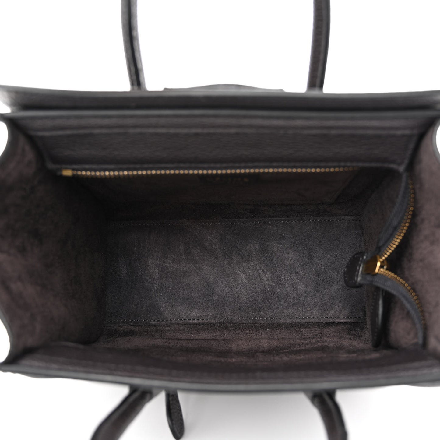 Drummed Calfskin Nano Luggage Liquorice