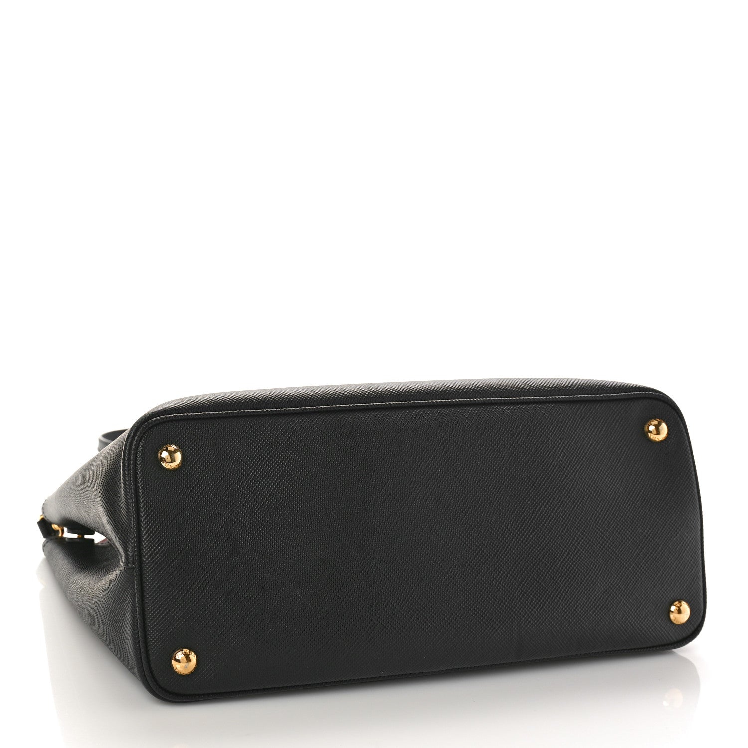 Prada Saffiano Cuir Medium Double Bag Black Fuoco 4 of 13