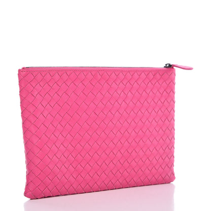 Bottega Veneta Nappa Intrecciato Flat Zip Pouch Rosa Shock 4 of 13