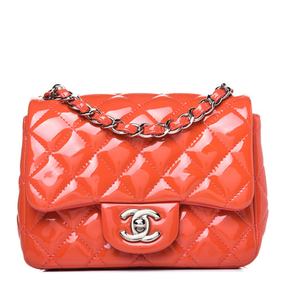 Chanel Patent Quilted Mini Square Flap Orange 1 of 13