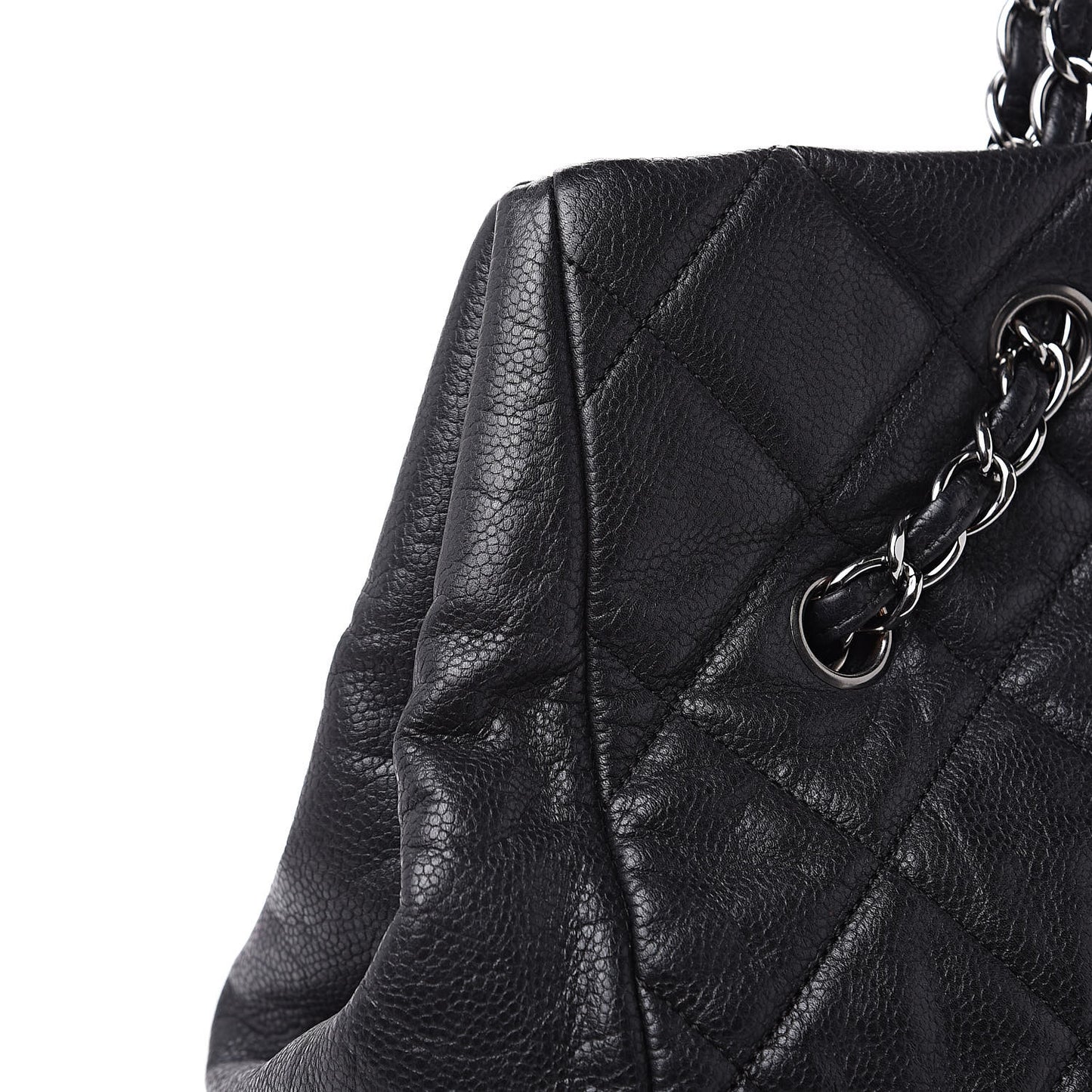 Soft Caviar Quilted Large Cells Tote Black