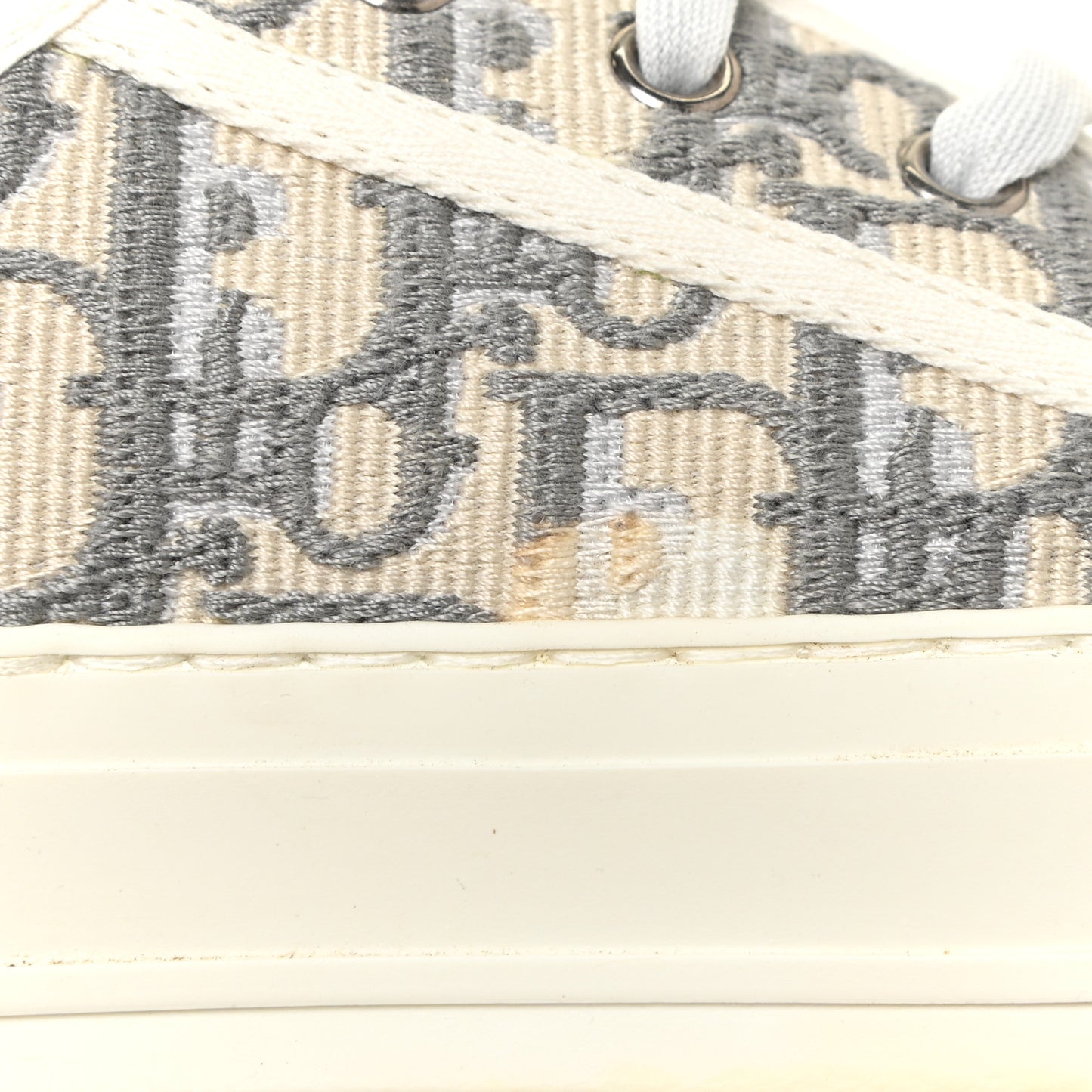 Canvas Oblique Walk'N'Dior Low Top Sneakers 37 Grey Stone