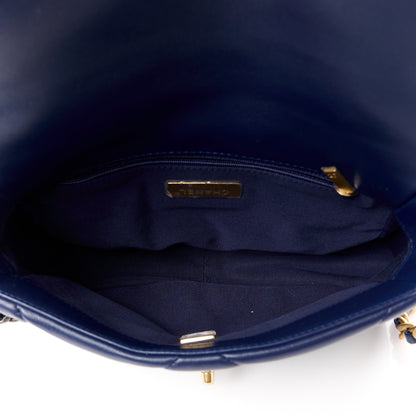 Chanel Lambskin Quilted Medium Chanel 19 Flap Navy Blue 5 of 10