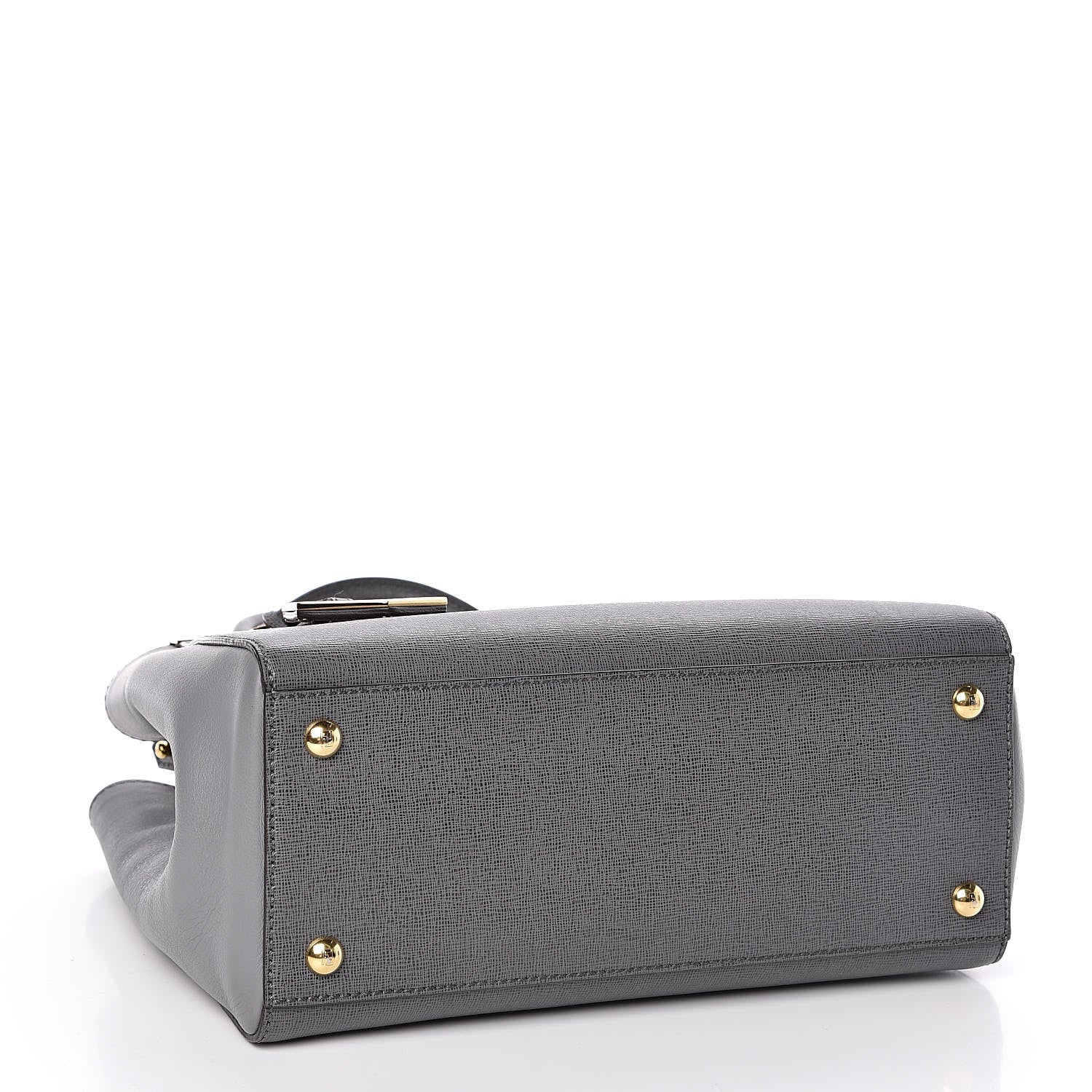 Fendi Vitello Elite Petite 2Jours Tote Grigio Grigio Chiaro 4 of 10