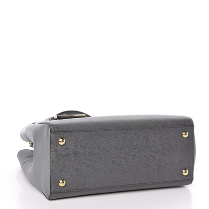 Fendi Vitello Elite Petite 2Jours Tote Grigio Grigio Chiaro 4 of 10