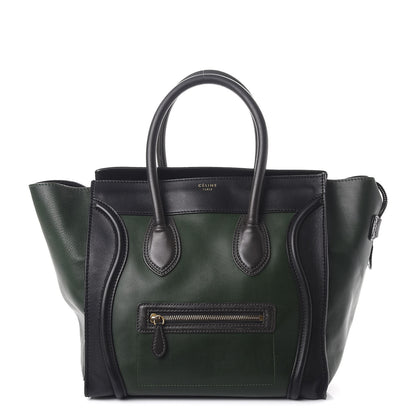 Celine Smooth Calfskin Mini Bi-Color Luggage Forest Black 1 of 18