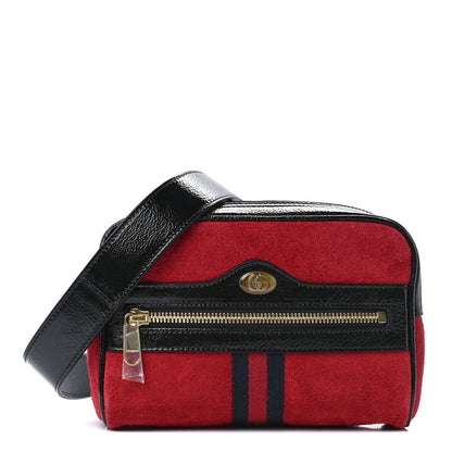 Gucci Suede Small Ophidia Belt Bag Hibiscus Red 1 of 11