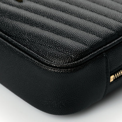 Saint Laurent Grain De Poudre Matelasse Monogram Mini Lou Camera Bag Black 10 of 10
