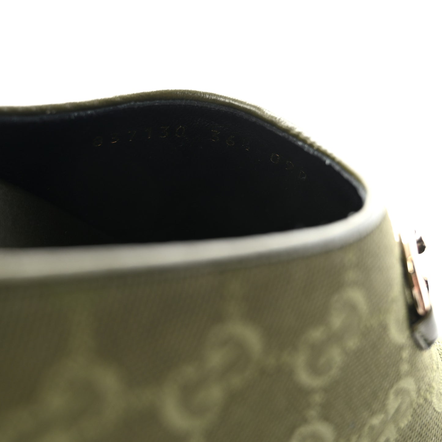 New Canvas Monogram GG Granada Kid Womens Horsebit Mules 36.5 Green