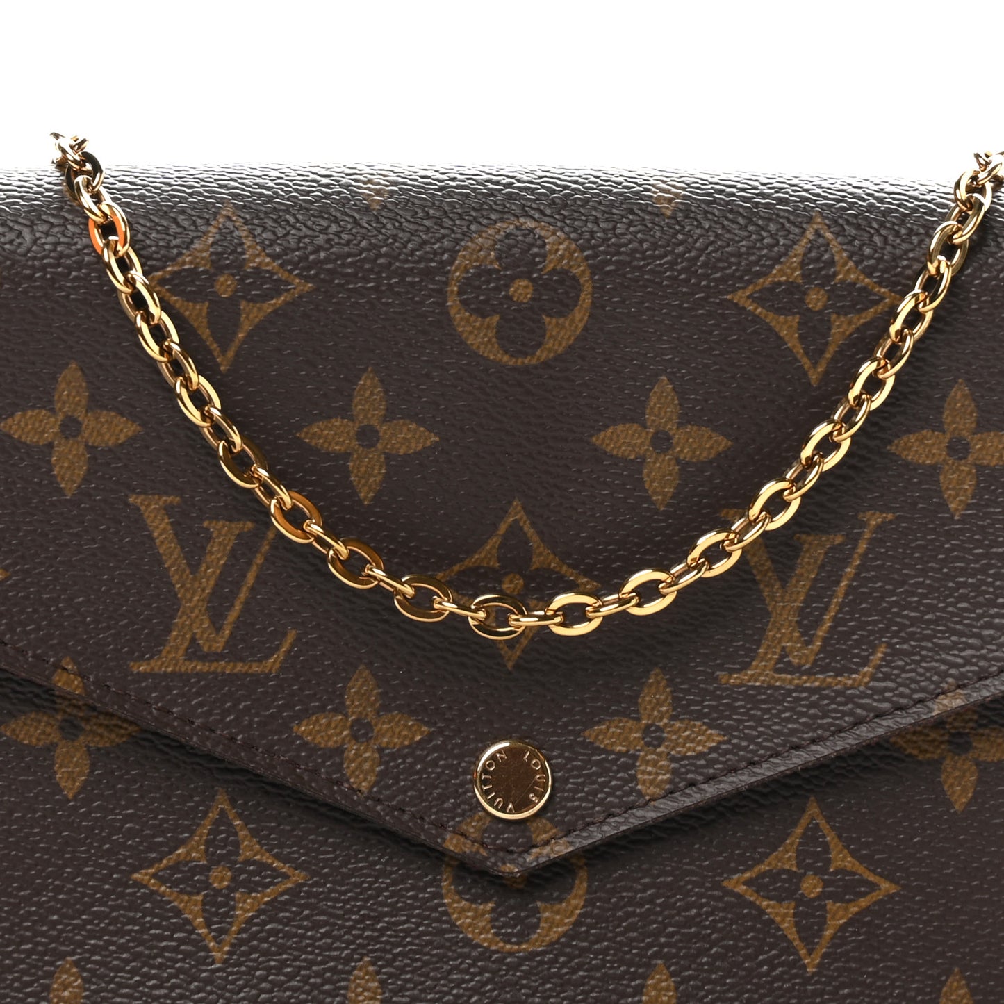 Monogram Pochette Felicie Chain Wallet Fuchsia