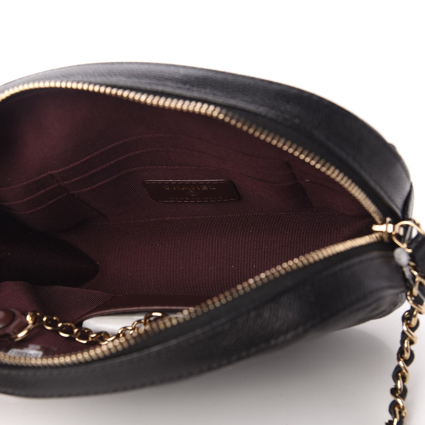 Caviar Quilted Vanity With Chain Black