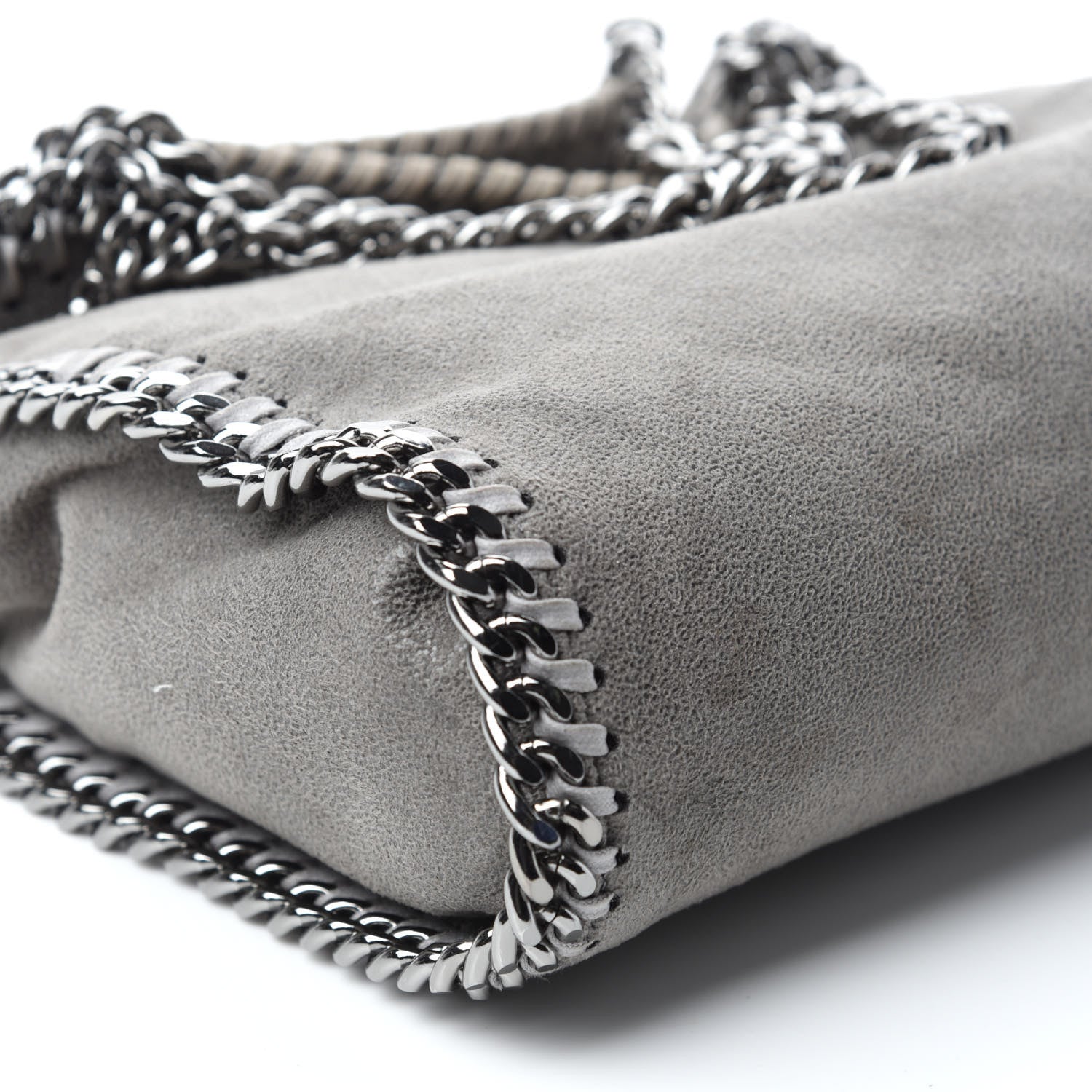 Stella McCartney Shaggy Deer Mini Falabella Fold Over Tote Light Grey 6 of 10
