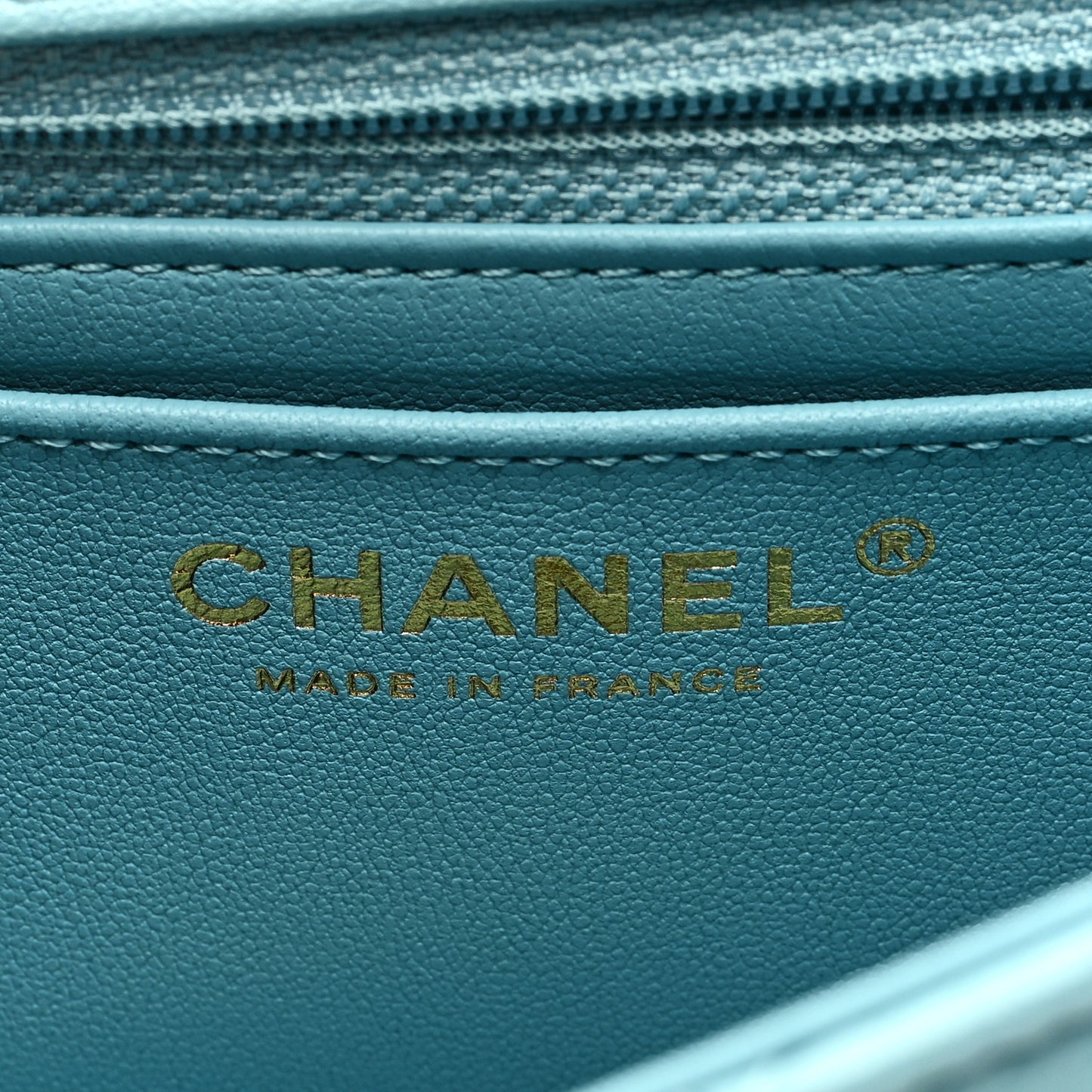 Lambskin Quilted Mini Strass On Top Flap Blue