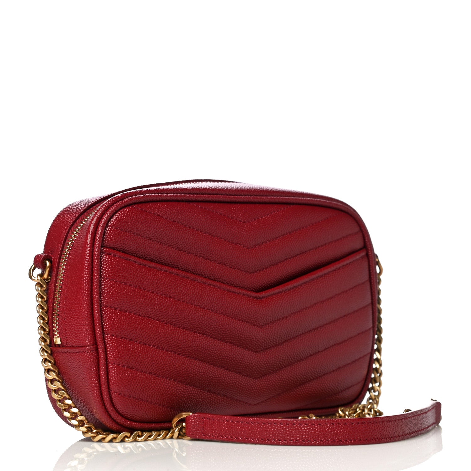 Saint Laurent Grain De Poudre Matelasse Monogram Mini Lou Camera Bag Eros Red 3 of 10