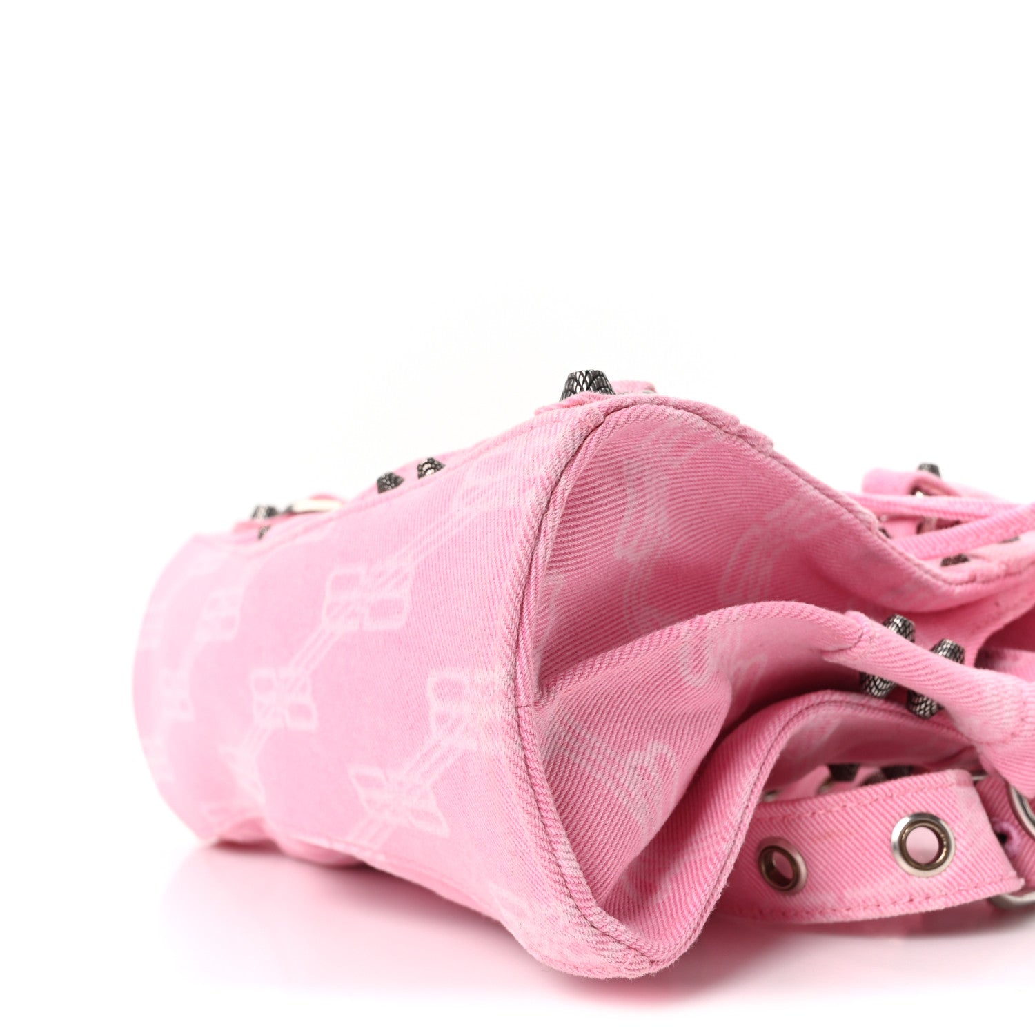 Balenciaga Denim BB Monogram Neo Cagole Handbag XS Pink 11 of 11
