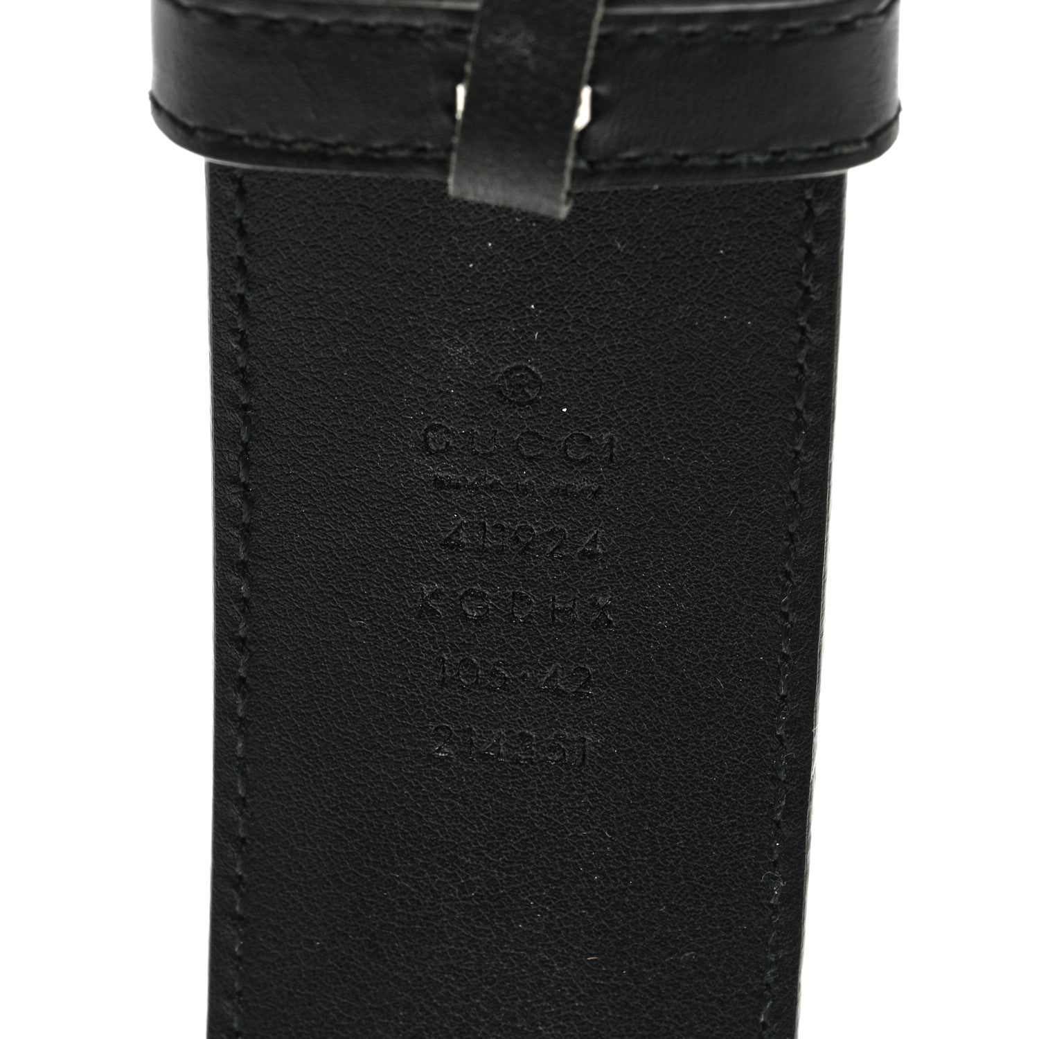 Gucci GG Supreme Monogram Selleria Calfskin Interlocking G 40mm Belt 105 42 Black Grey 3 of 4