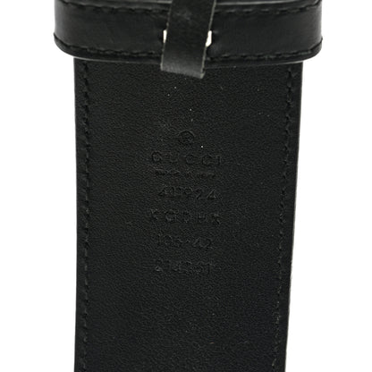 Gucci GG Supreme Monogram Selleria Calfskin Interlocking G 40mm Belt 105 42 Black Grey 3 of 4
