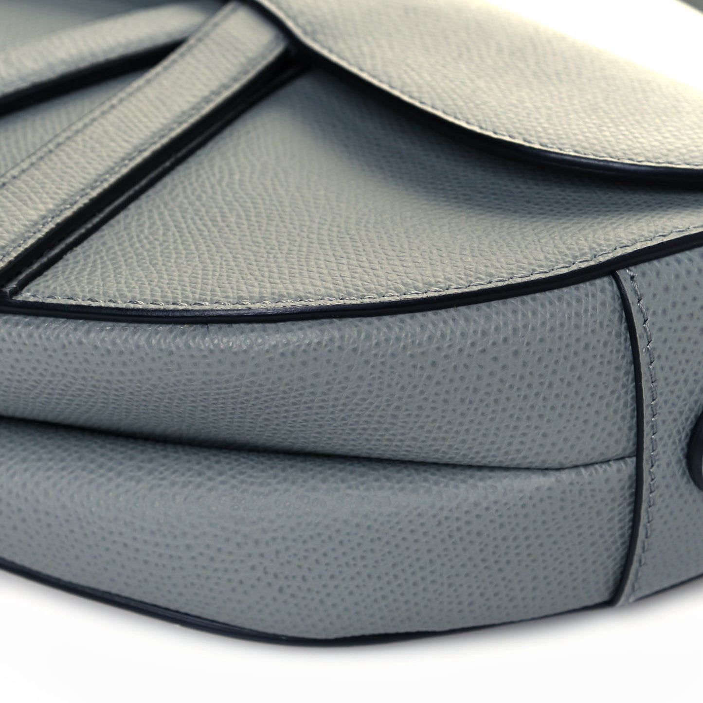 Grained Calfskin Saddle Bag Sky Blue