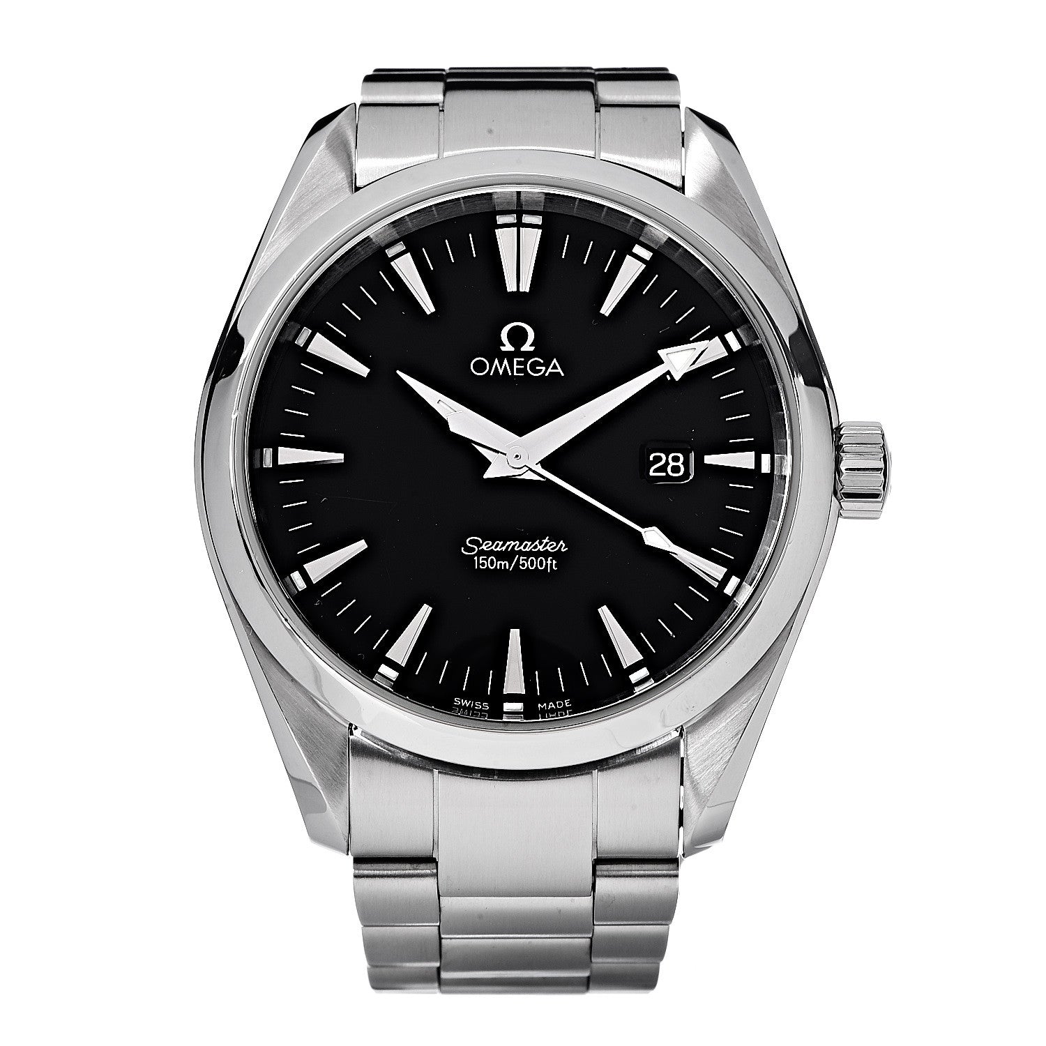 Omega Stainless Steel 39mm Seamaster Aqua Terra Quartz Watch Black 2517.50 1 of 7