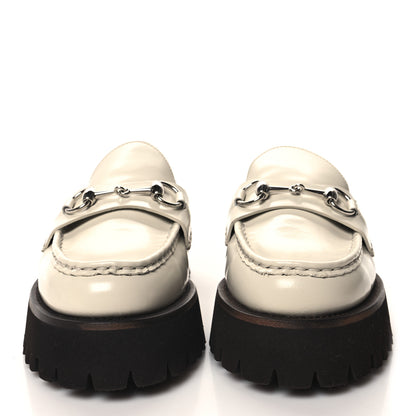 Gucci Cordovan Lux Womens Horsebit 45mm Platform Loafers 38 Mystic White 2 of 9