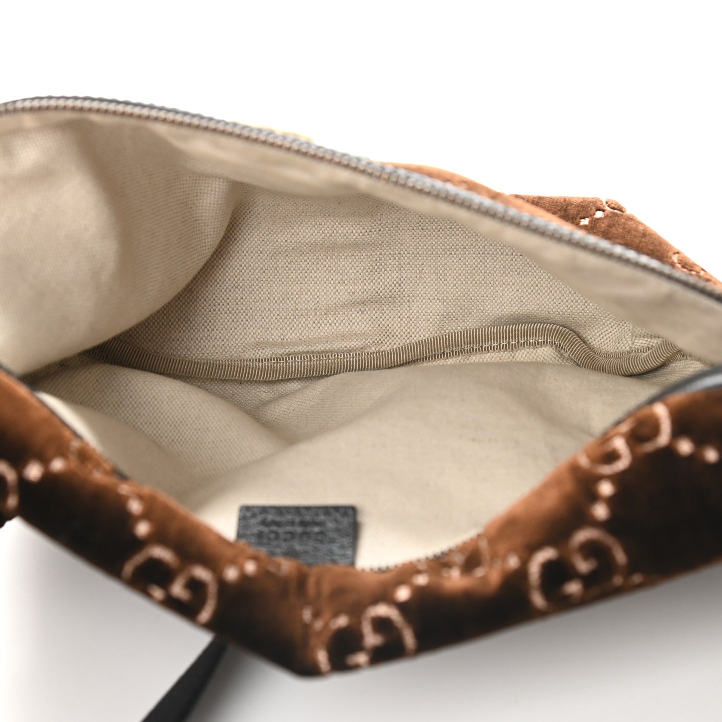 GG Monogram Velvet Belt Bag Brown