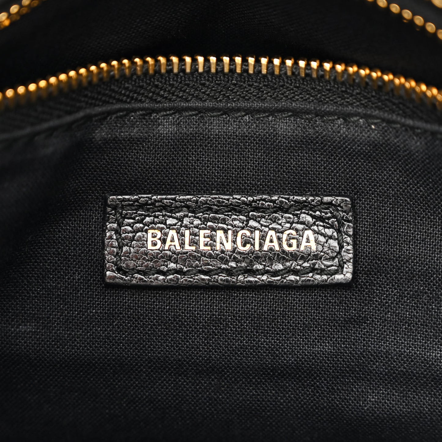 Chevre Gold Metallic Edge Hardware Mini City Black