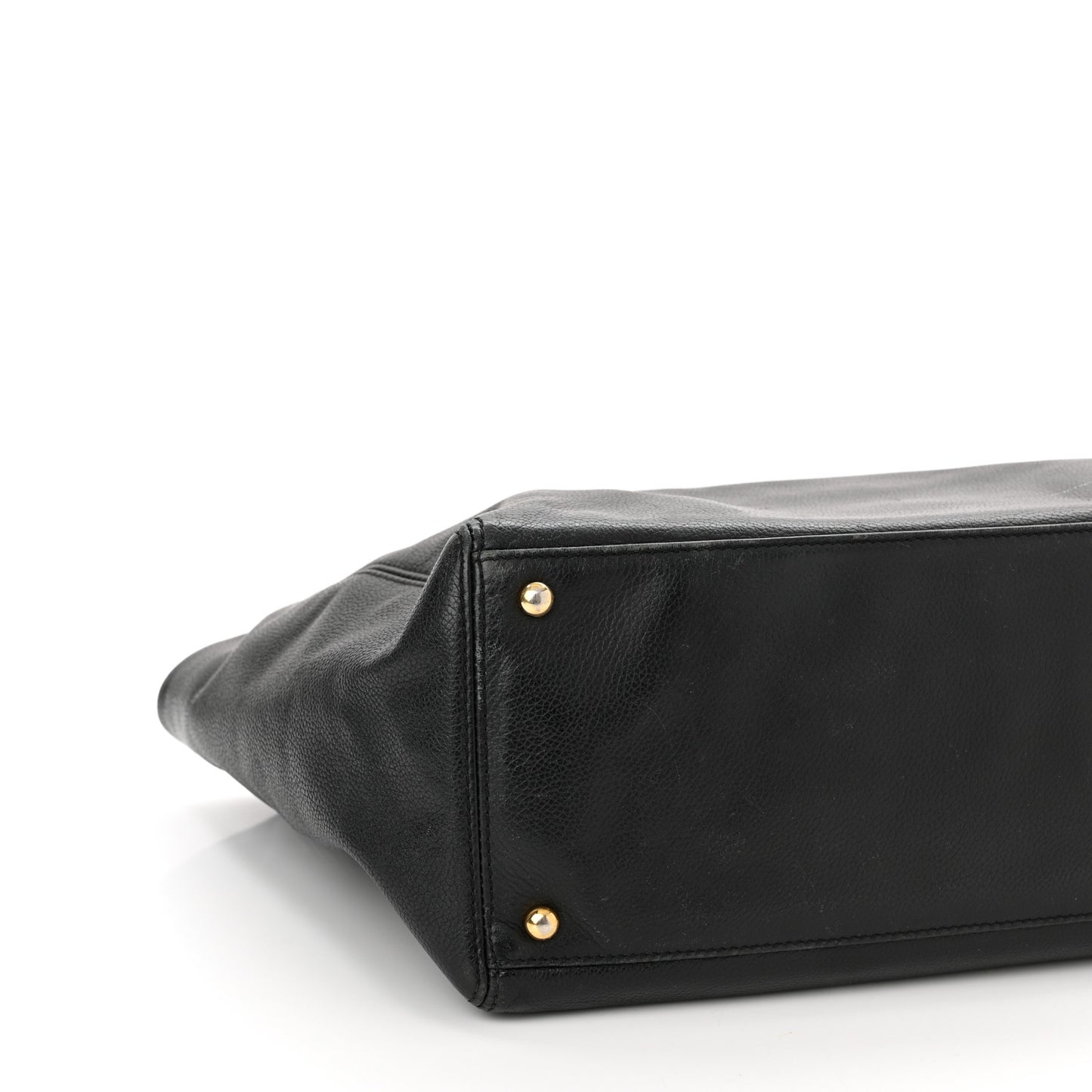 Calfskin Cerf Executive Shopper Tote Black
